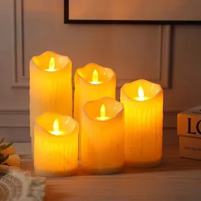 Flameless Flickering Pillar Candle Light (1 pc)